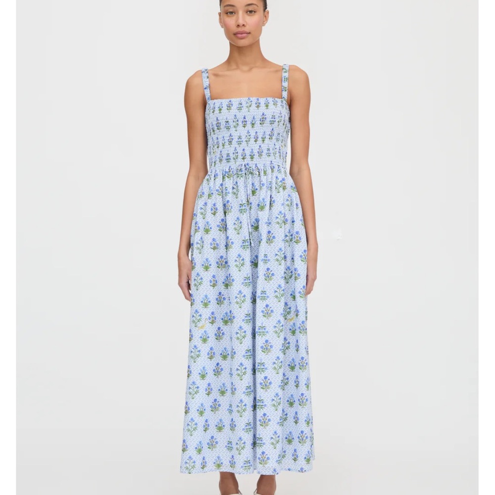 Hill house the Anita nap dress in blue block print